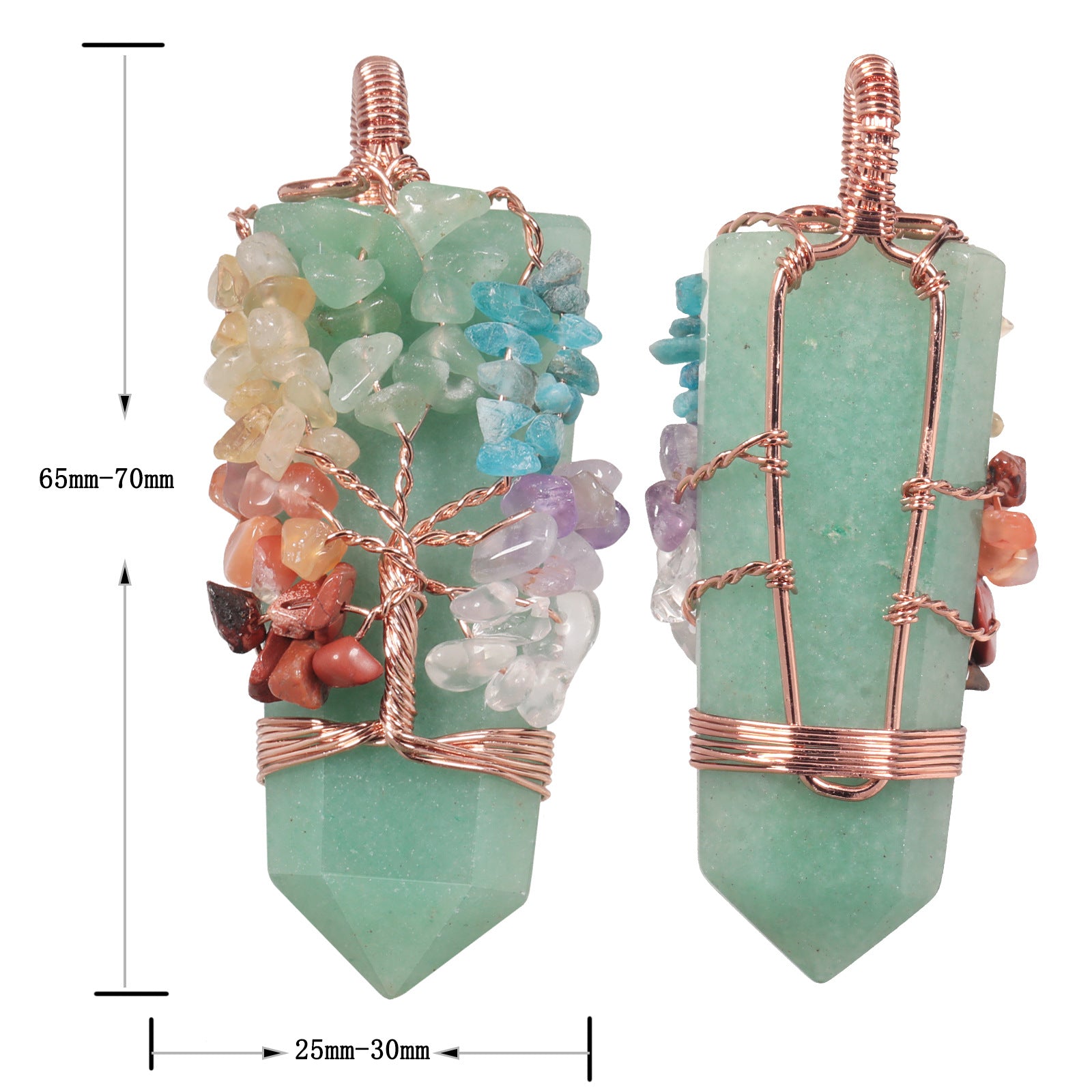 Tree of Life Crystal Chip Sword Pendant