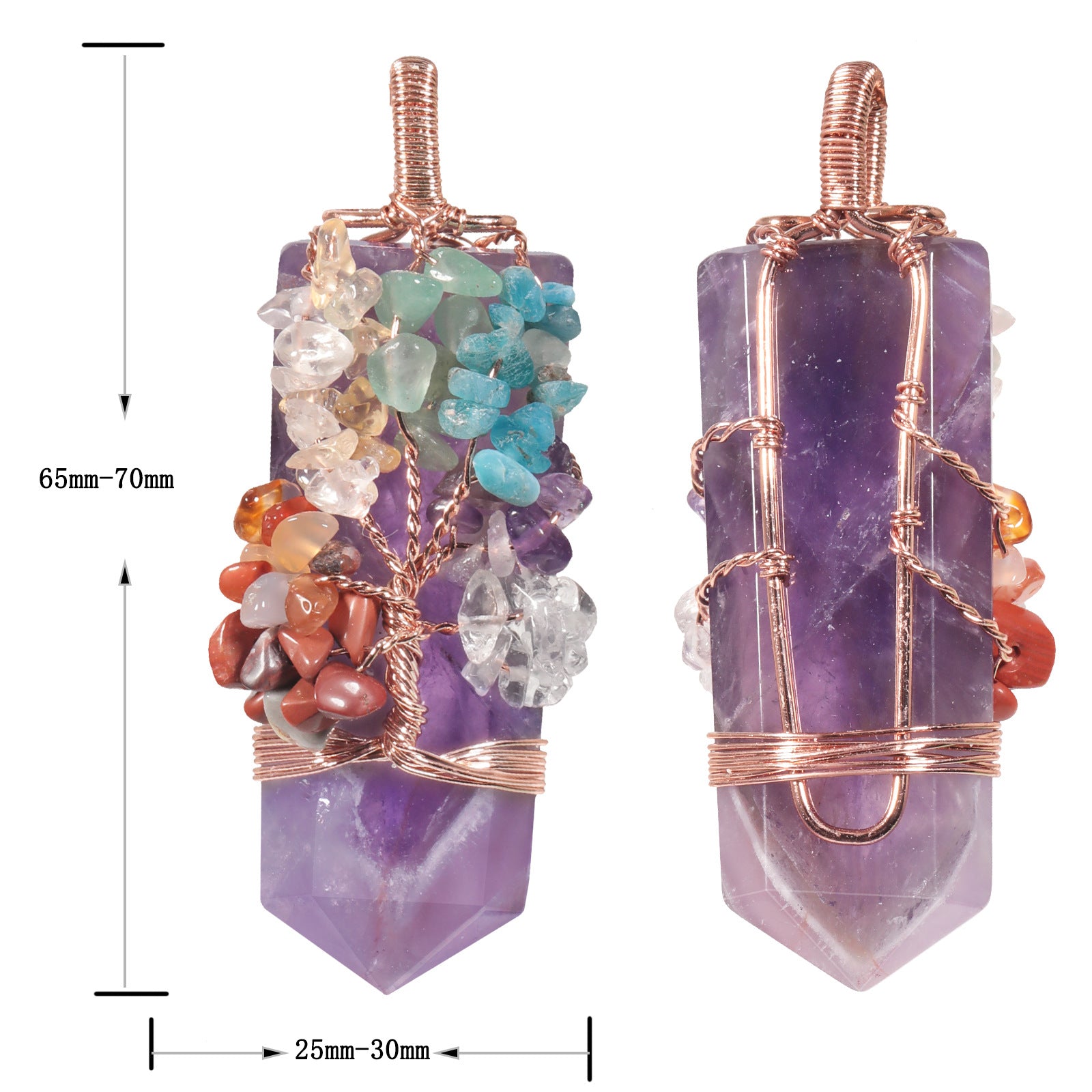 Tree of Life Crystal Chip Sword Pendant