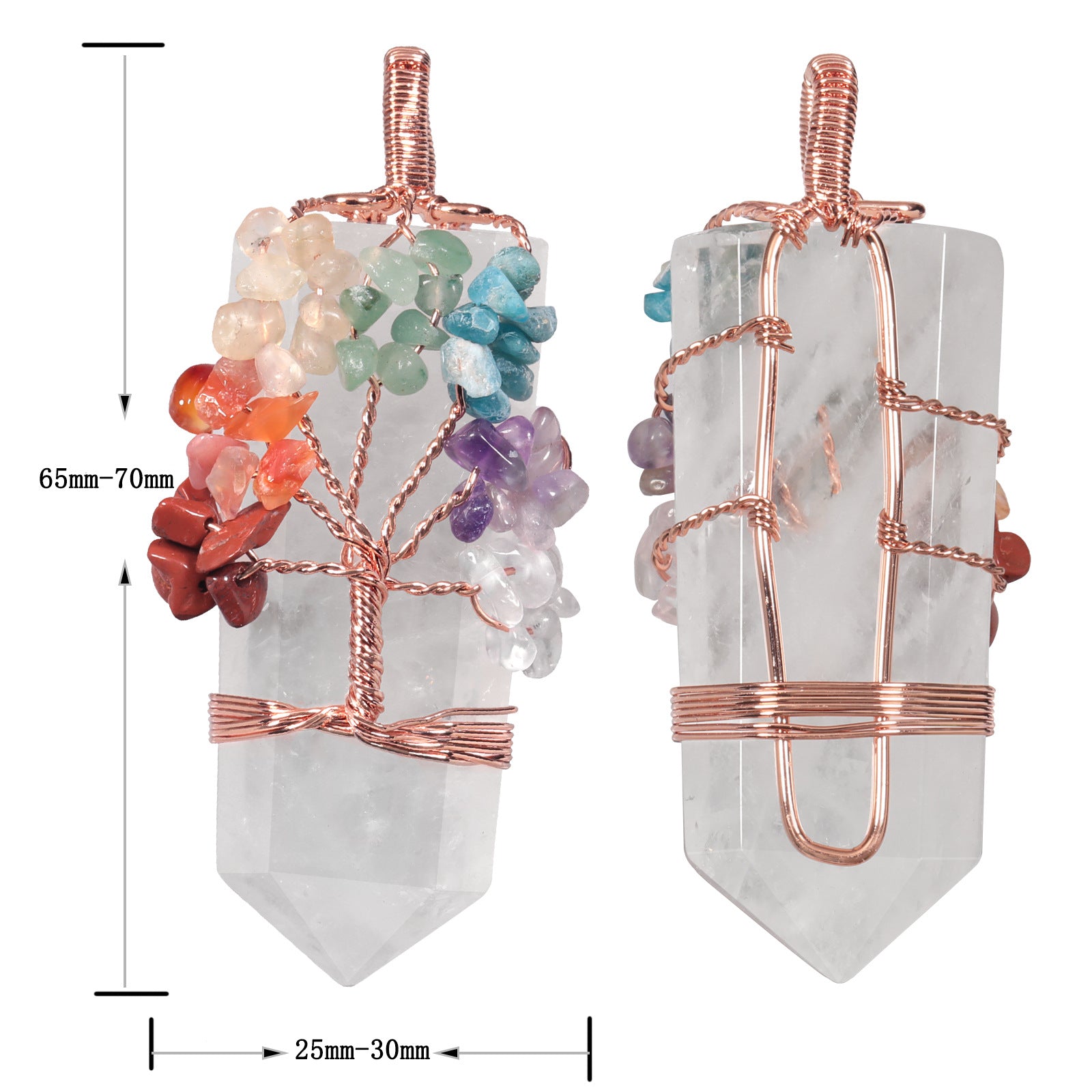 Tree of Life Crystal Chip Sword Pendant