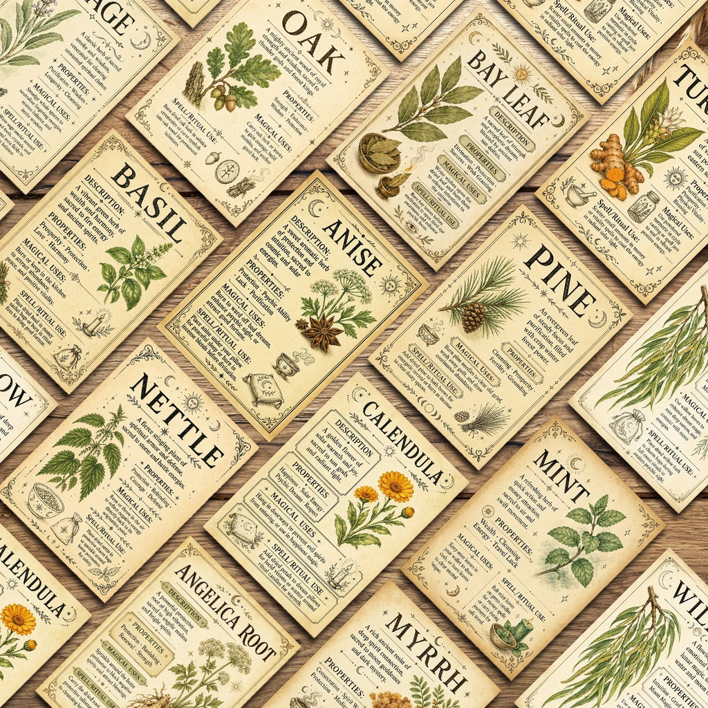 Vintage Herbal Grimoire Cards – 30-Piece Set – product view 6