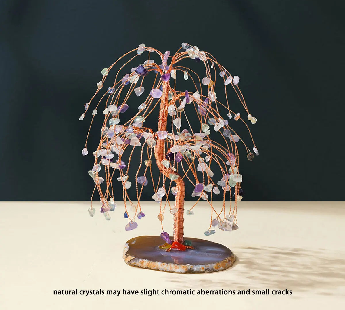 Crystal Gem Tree on Agate Slice Base