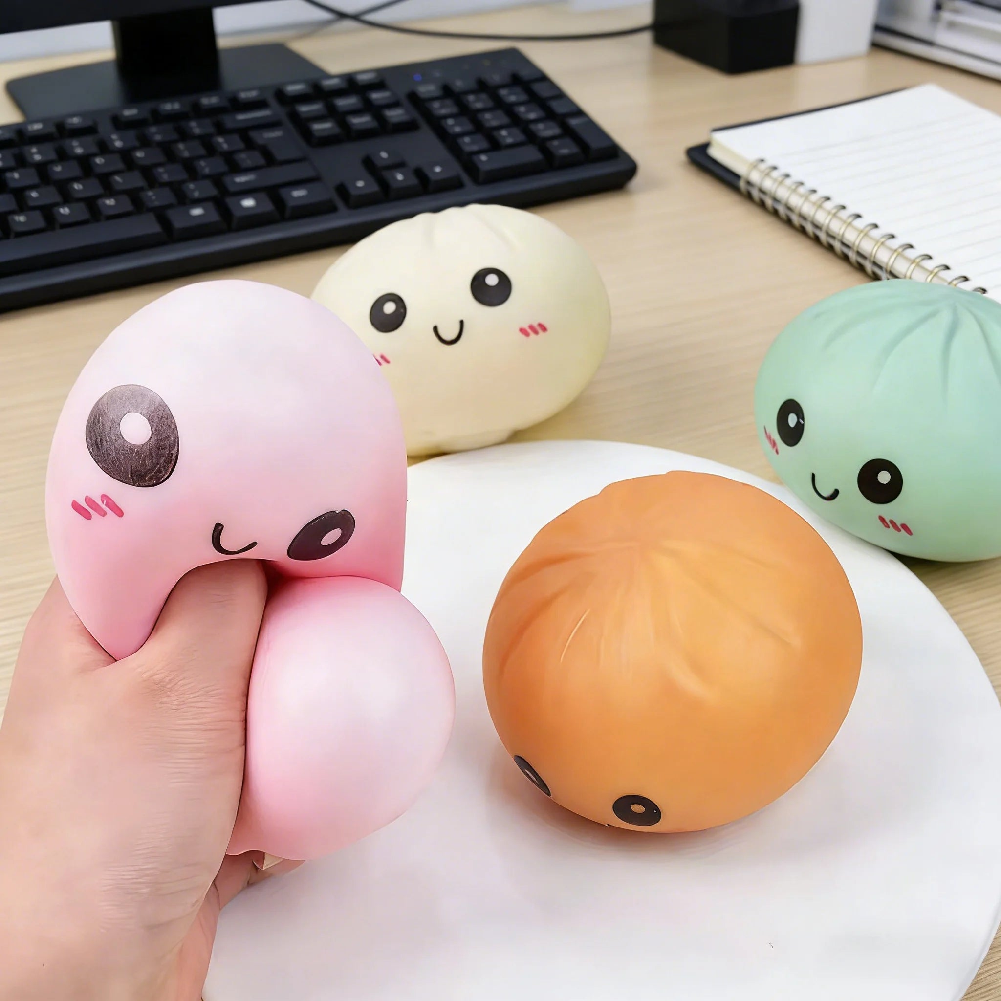 Mystery Dumpling Squishy Stress Toy in Steamer Basket
