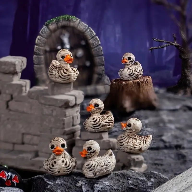 Gothic Skull Duck Mini Figurines - 20 Pieces