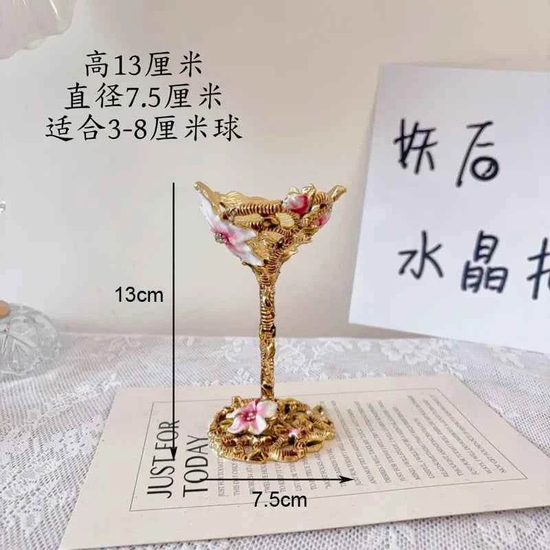 Footed Metal Crystal Ball Display Stand