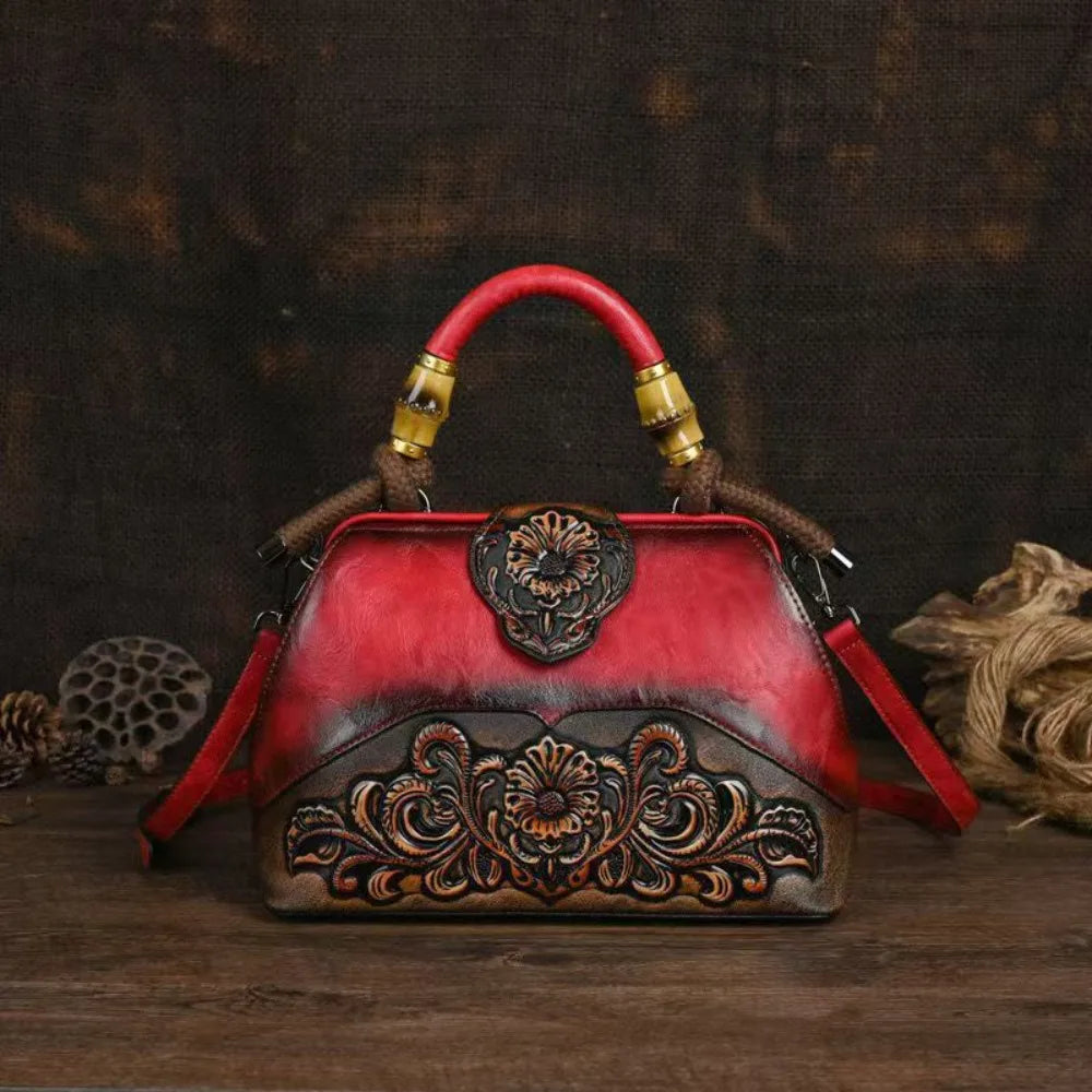 Vintage Floral Embossed Backpack – product view 4