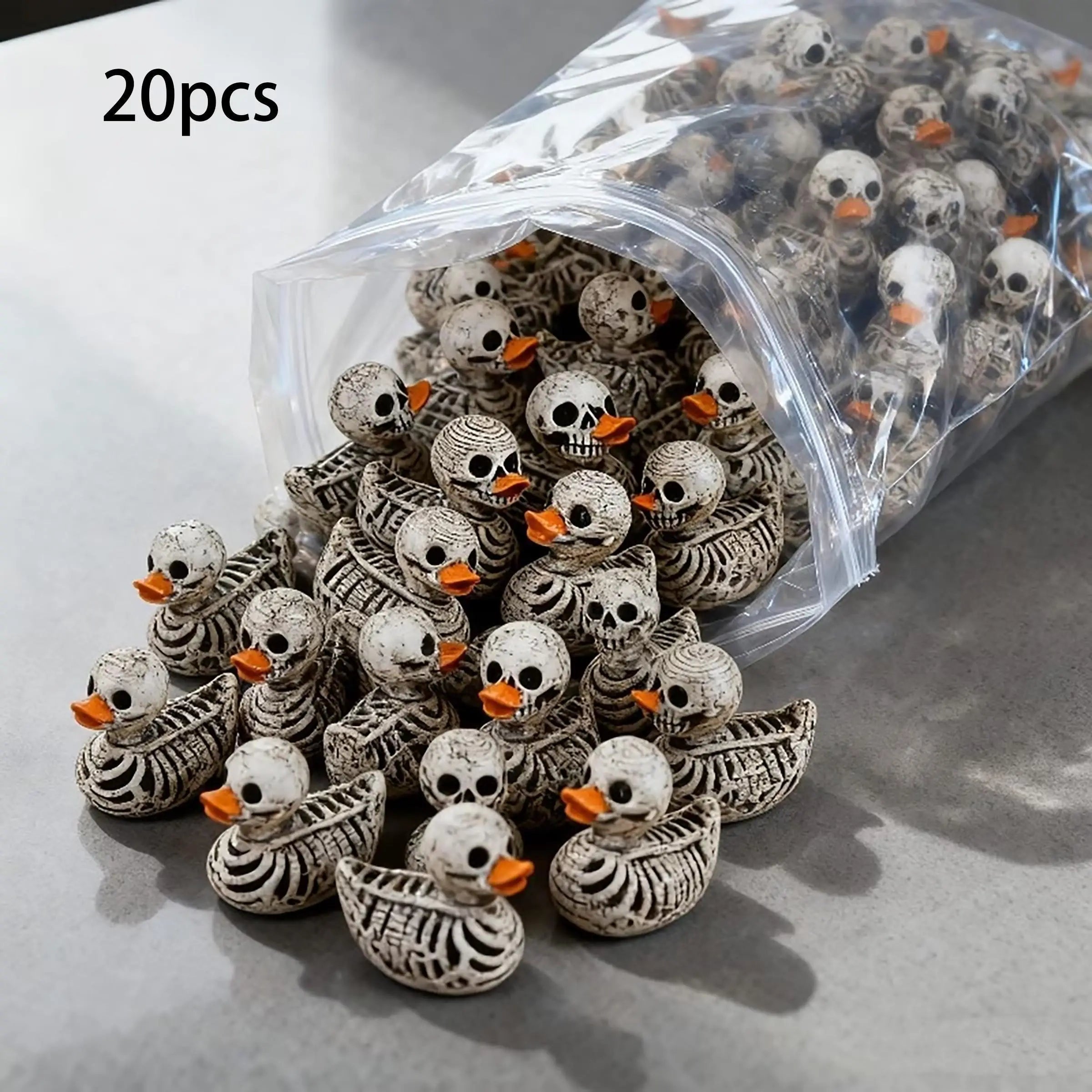 Gothic Skull Duck Mini Figurines - 20 Pieces
