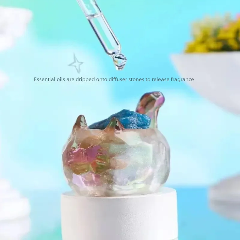 Lucky Cat Crystal Reveal Essential Oil Diffuser