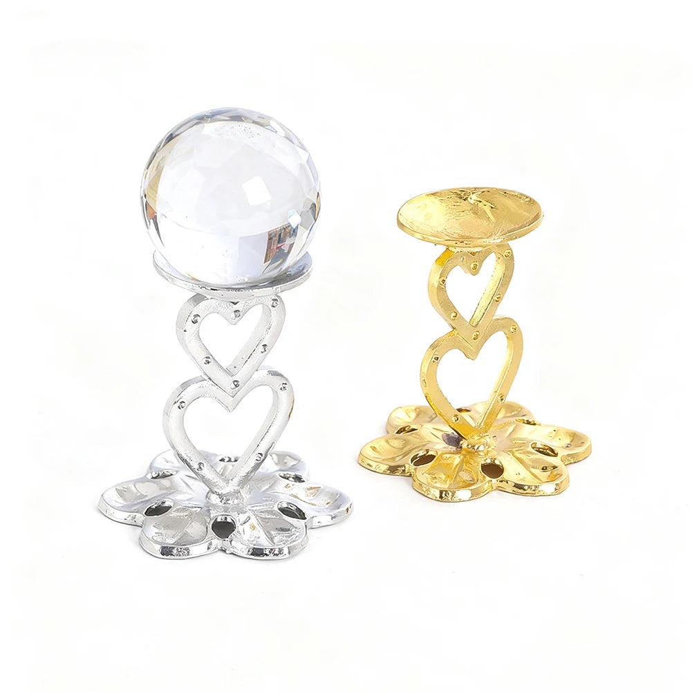 Decorative Metal Crystal Sphere Stands – Hearts, Crowns & Flowers