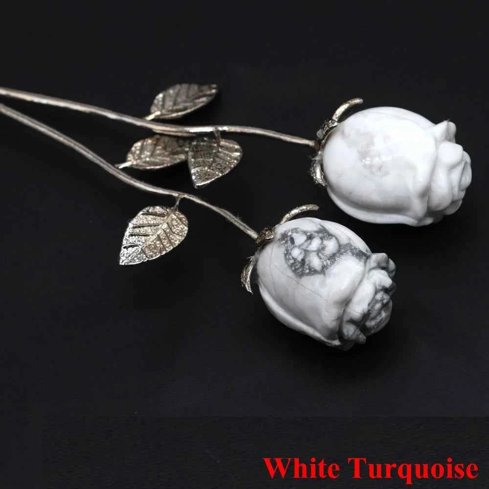 Crystal Carved Rose Flower