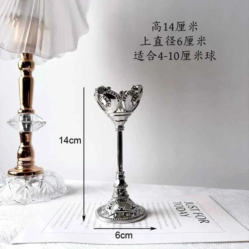Footed Metal Crystal Ball Display Stand