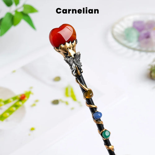 1PC Amethyst Rolling Stone Magic Scepter Natural Stones Fairy Lucky