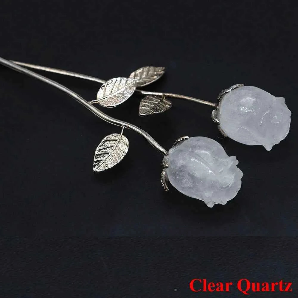 Crystal Carved Rose Flower