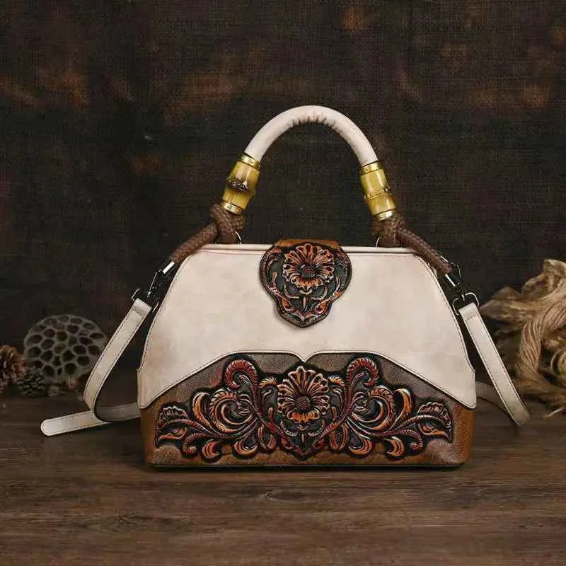 Vintage Floral Embossed Backpack