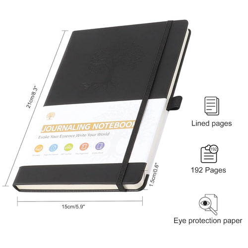 A5 Faux Leather Hardcover Journal - 192 Pages