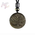Black Obsidian Tree of Life Pendant Necklace