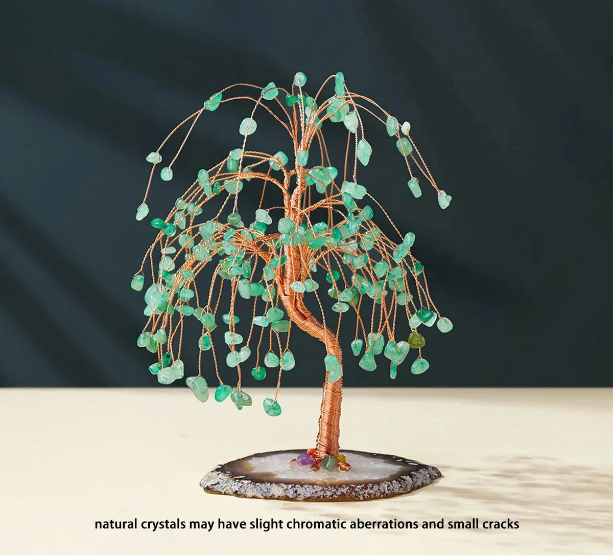 Crystal Gem Tree on Agate Slice Base