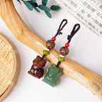 Raw Crystal Cat Charm Keychain