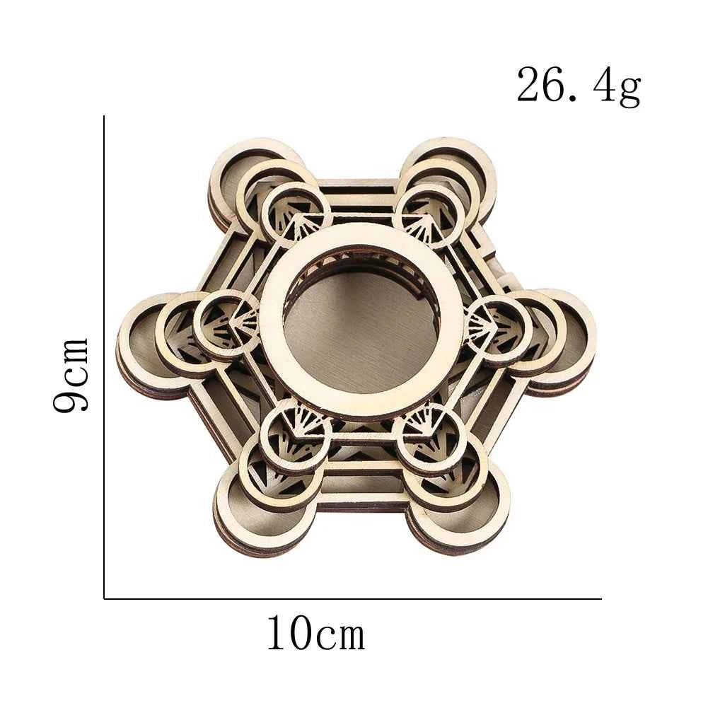Wooden Lotus Crystal Ball Display Stand