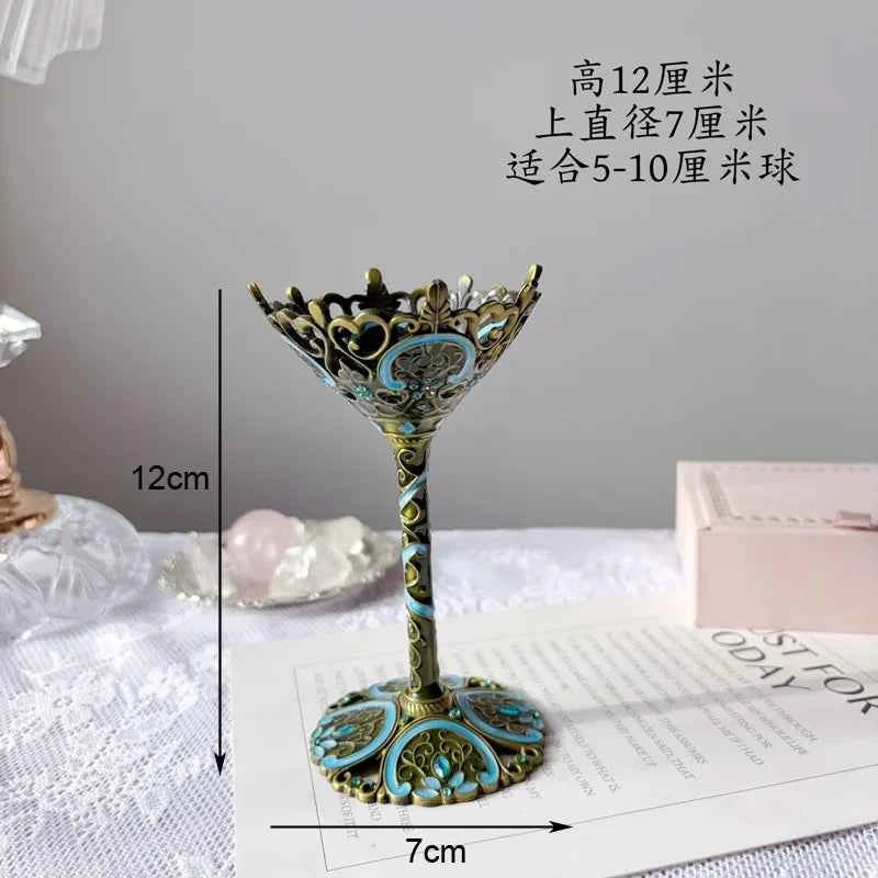 Footed Metal Crystal Ball Display Stand