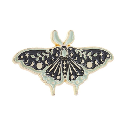 Witchy Moth Enamel Pins