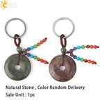 Natural Stone 7 Chakra Donut Keychain