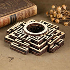Wooden Lotus Crystal Ball Display Stand