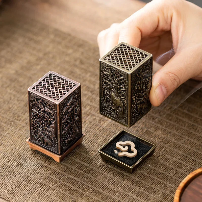 Antique Square Backflow Incense Burner