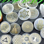Engraved Selenite Crystal Charging Plate