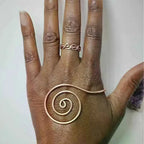 Adjustable Copper Spiral Palm Ring
