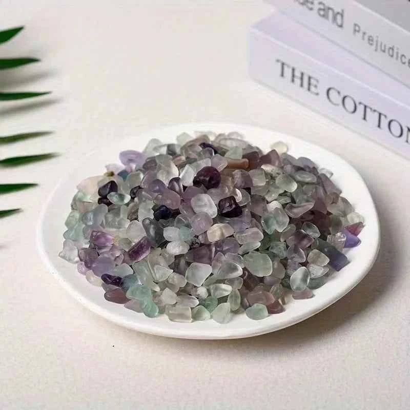 Natural 7–9mm gemstone crystal chips in assorted stone varieties