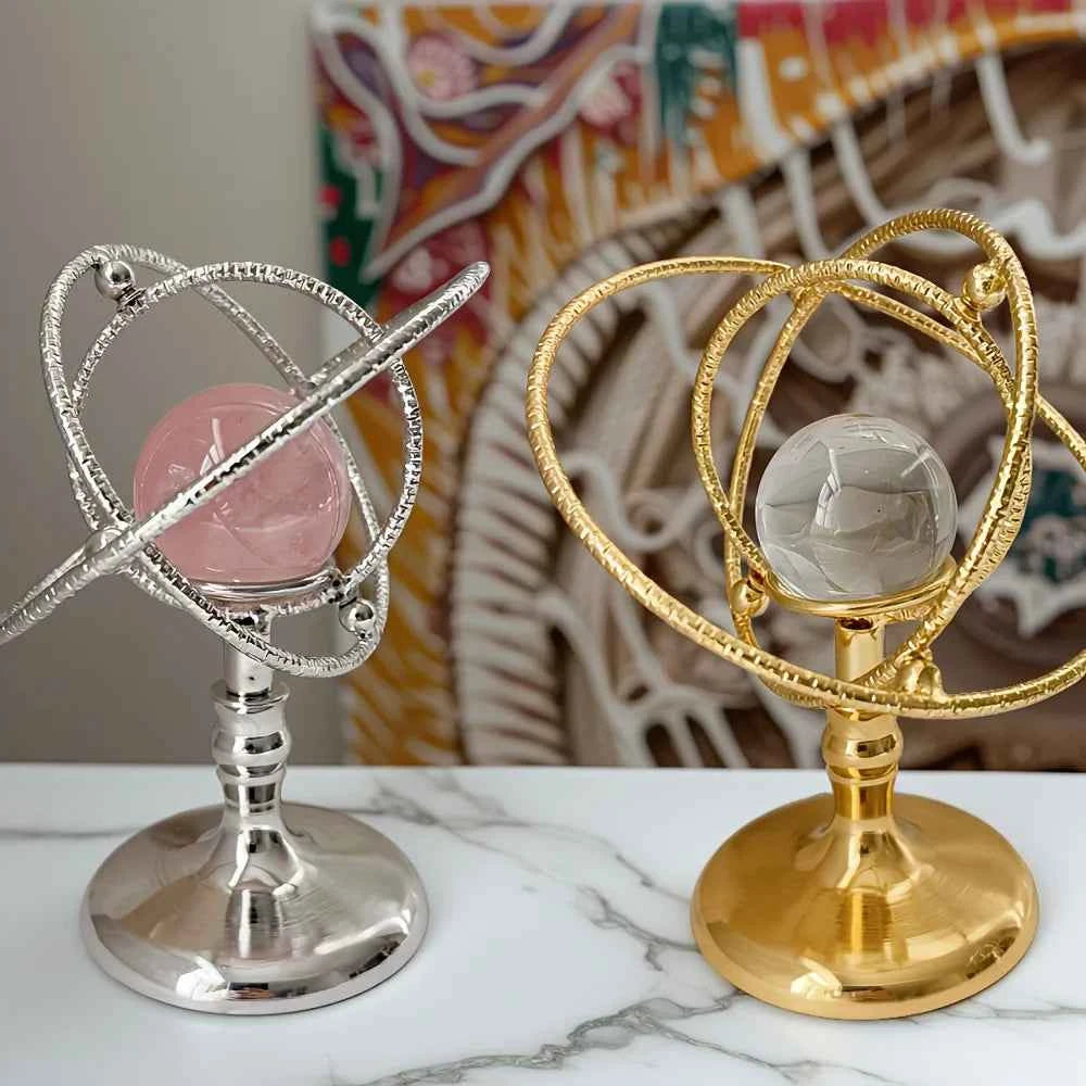 Celestial Metal Crystal Sphere Display Stand