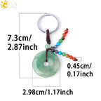 Natural Stone 7 Chakra Donut Keychain