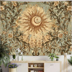 Celestial Sun and Moon Wall Tapestry