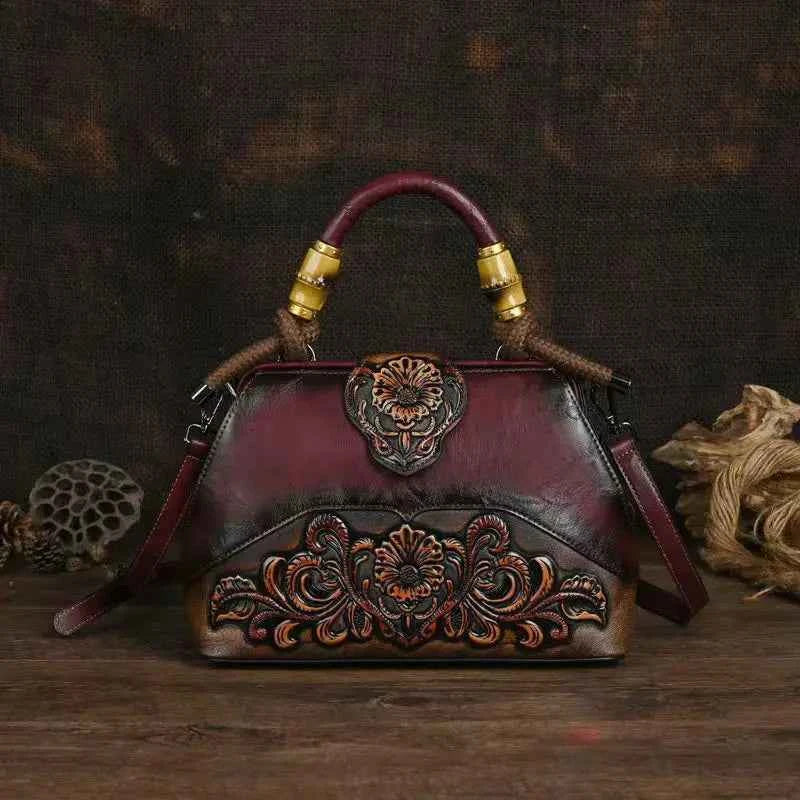 Vintage Floral Embossed Backpack