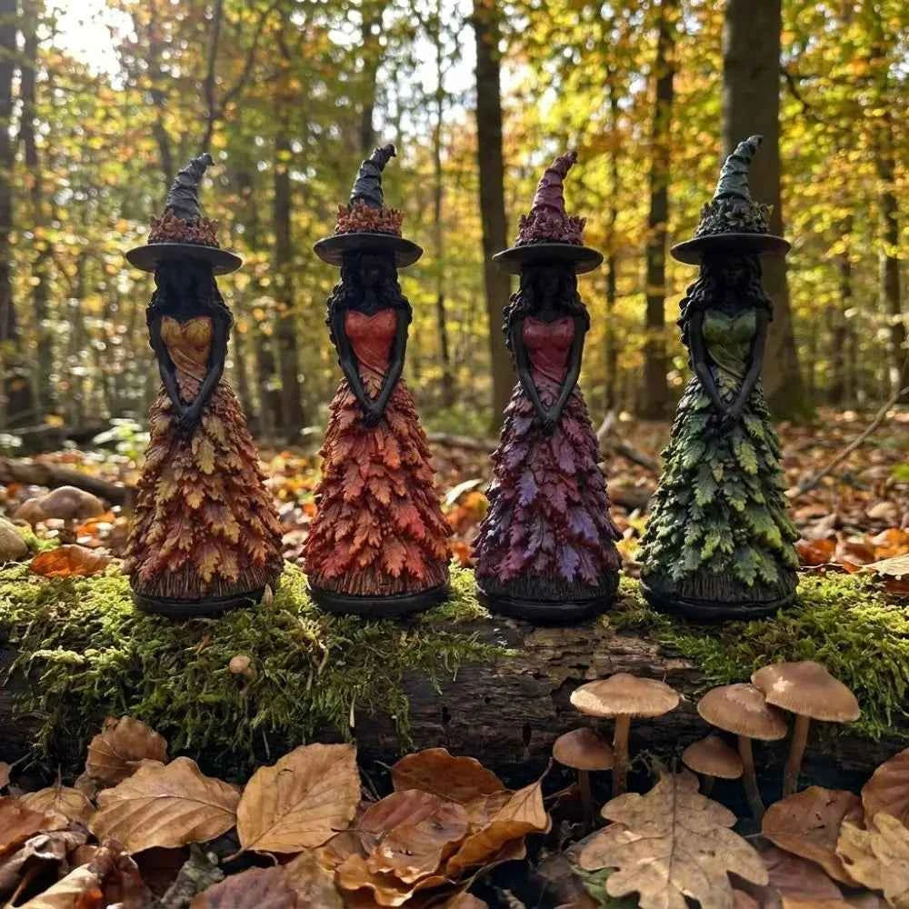 Autumn Leaf Witch Figurine