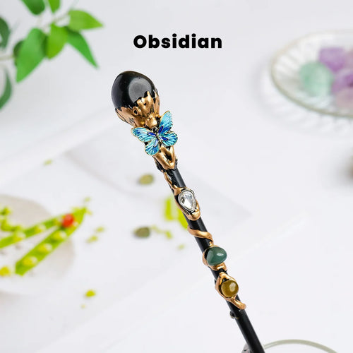 1PC Amethyst Rolling Stone Magic Scepter Natural Stones Fairy Lucky