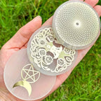 Engraved Selenite Crystal Charging Plate