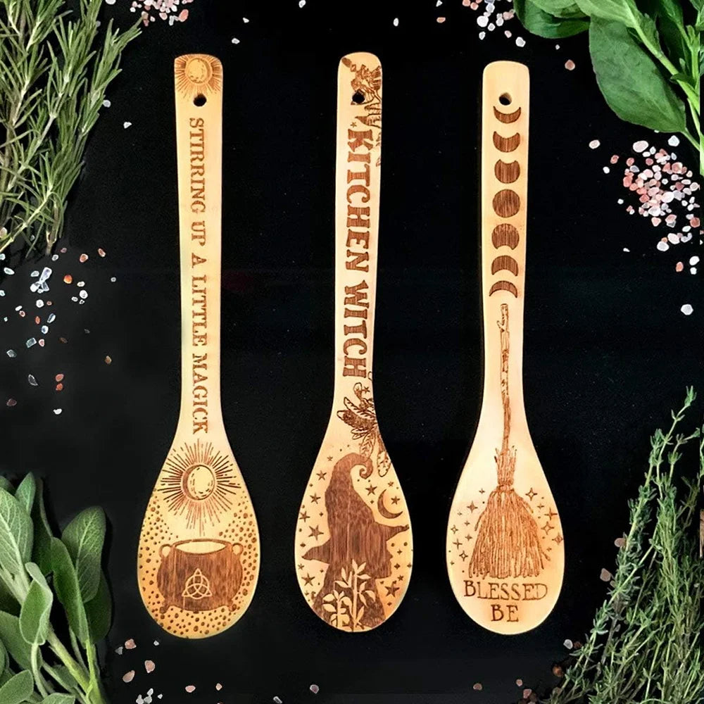 Witchy Yule Wooden Spoon