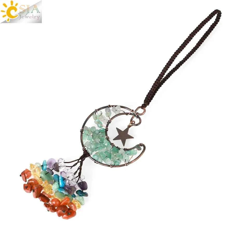 Tree of Life Crystal Keychain – Choose Your Stone