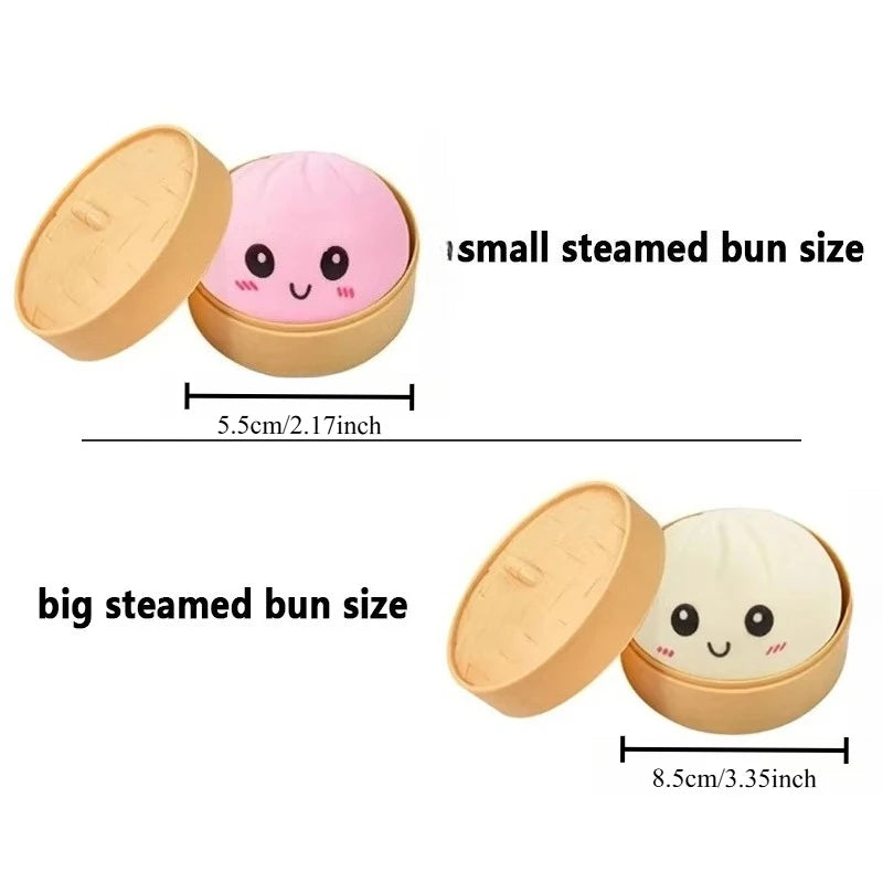 Mystery Dumpling Squishy Stress Toy in Steamer Basket