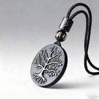 Black Obsidian Tree of Life Pendant Necklace