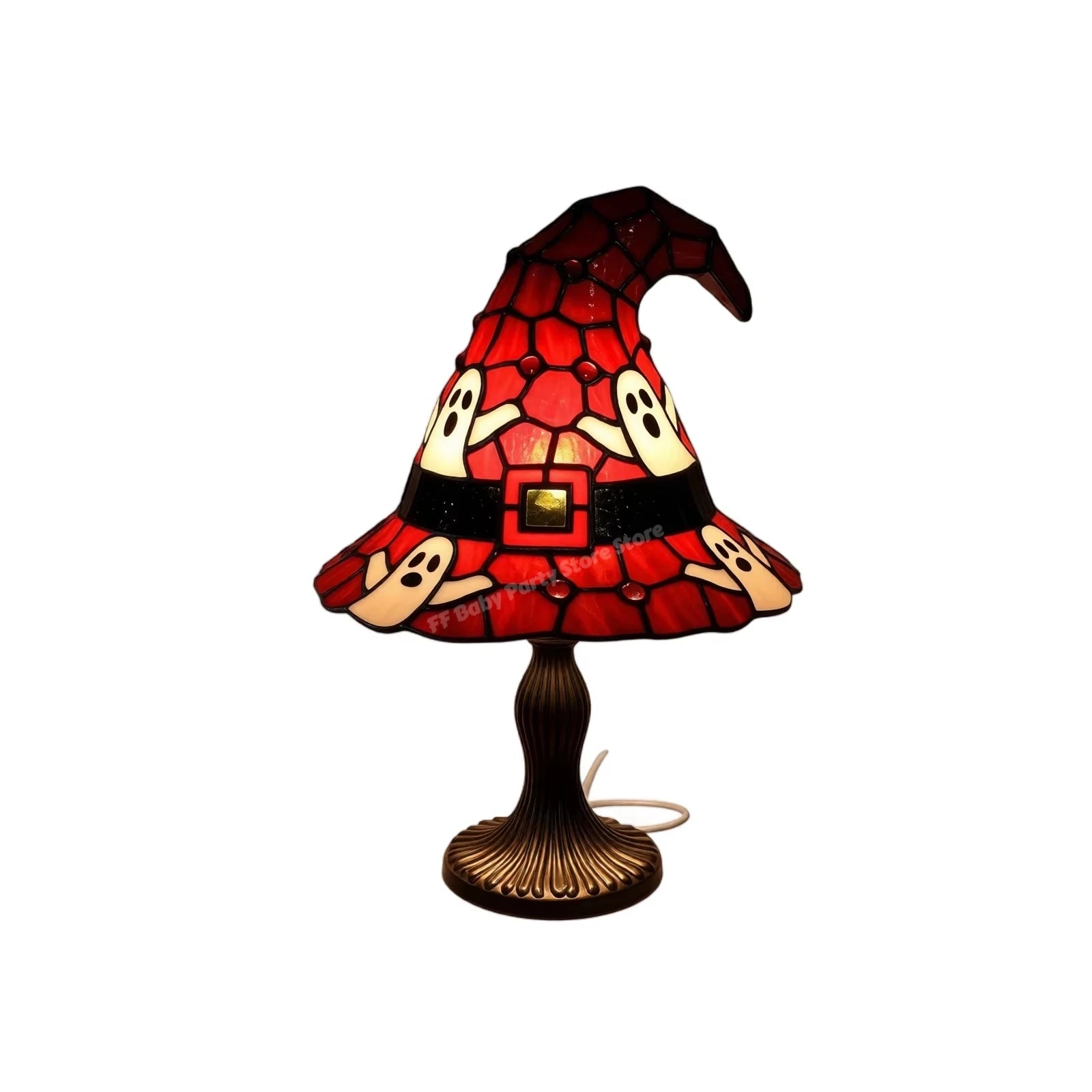 Stained-Glass-Style Witch Hat Lamp