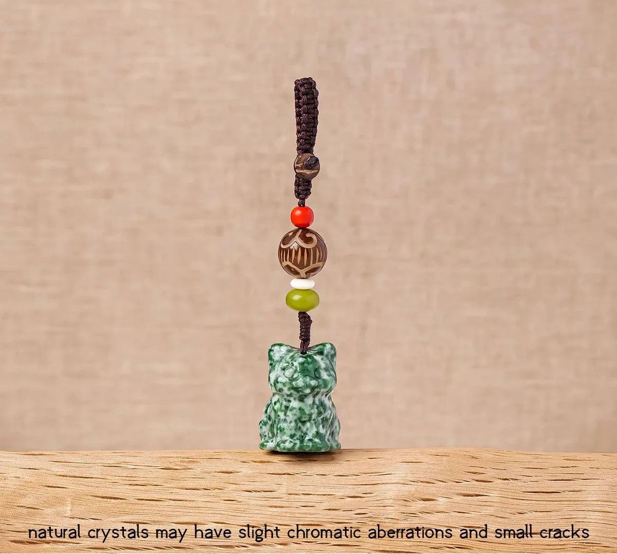 Raw Crystal Cat Charm Keychain