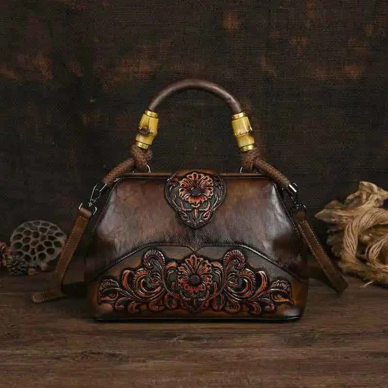 Vintage Floral Embossed Backpack