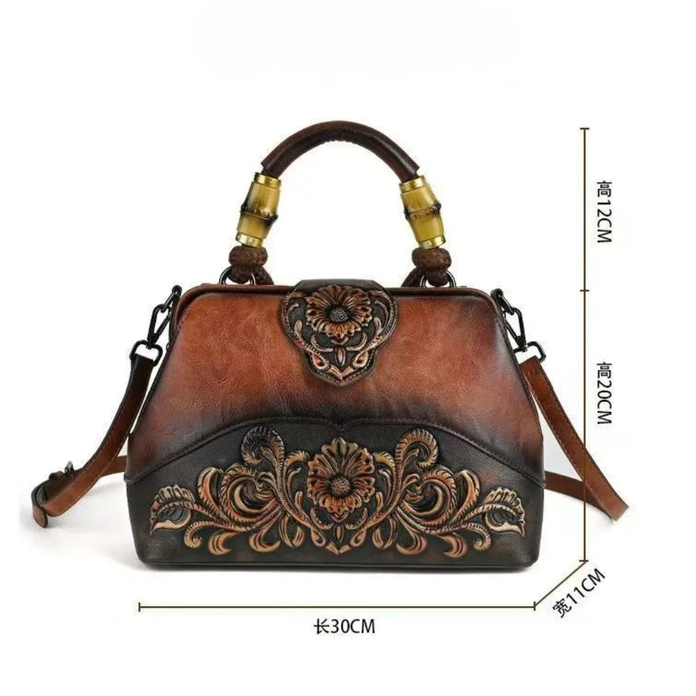Vintage Floral Embossed Backpack – product view 6