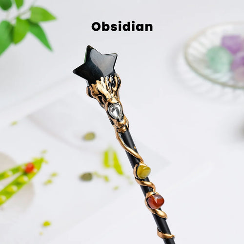 1PC Amethyst Rolling Stone Magic Scepter Natural Stones Fairy Lucky