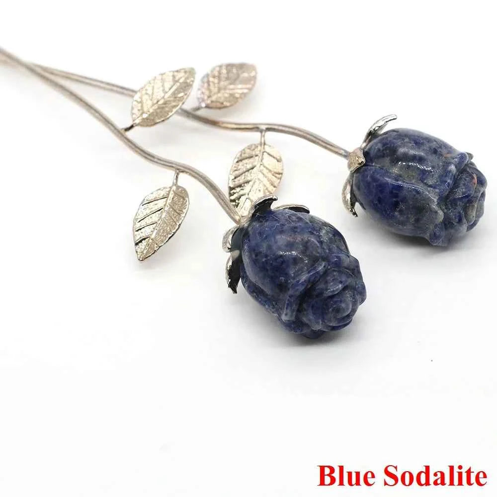 Crystal Carved Rose Flower