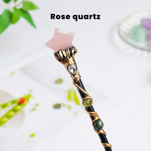 1PC Amethyst Rolling Stone Magic Scepter Natural Stones Fairy Lucky