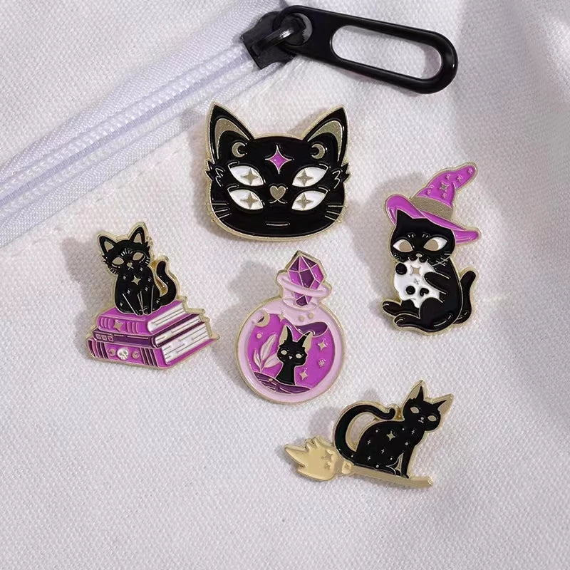Witch Cat Enamel Pin - The Elemental Path
