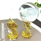 Dragon Head Crystal Sphere Display Stand